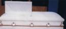  WHITE COVERED CASKET